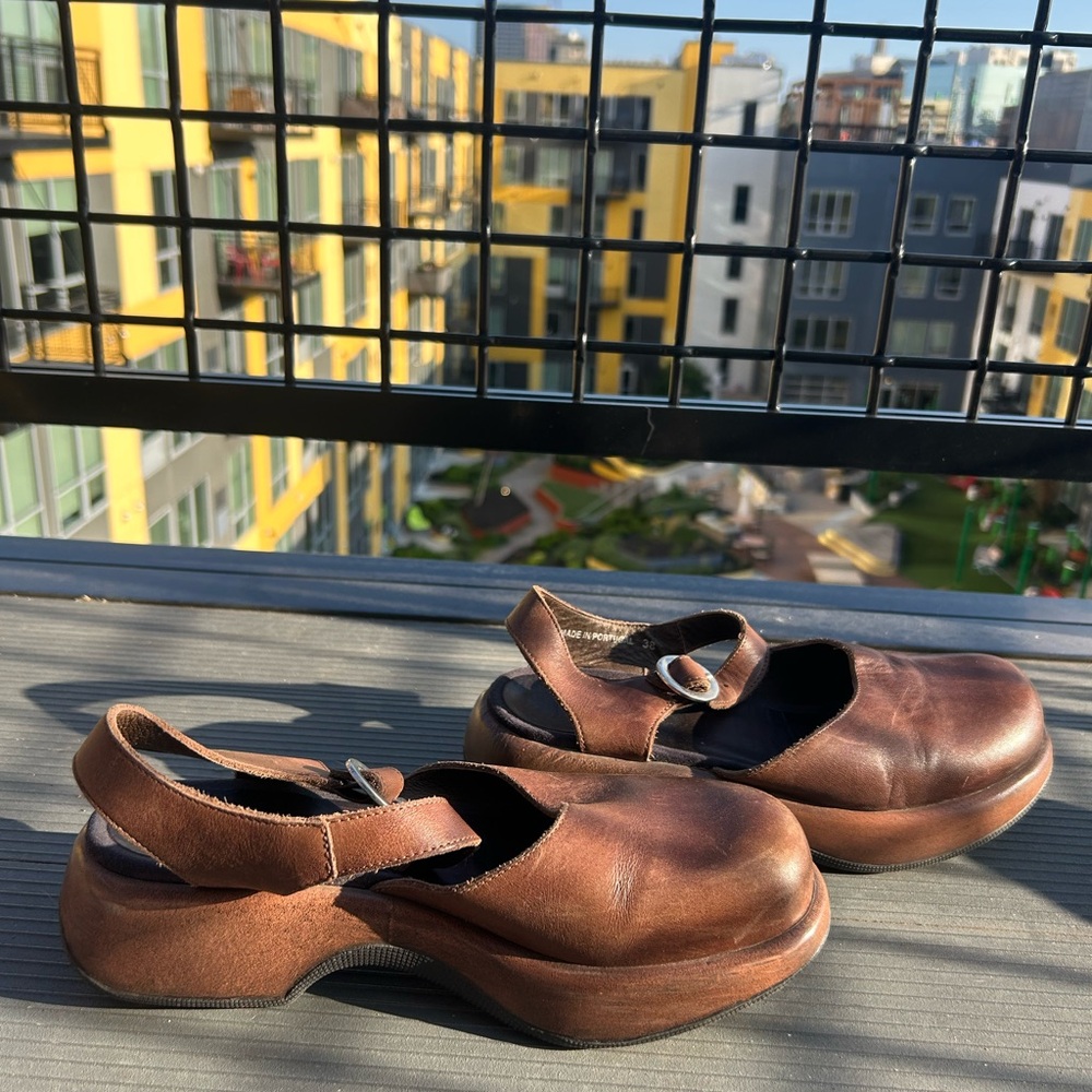 Dansko Brown Leather Mary Jane Shoes